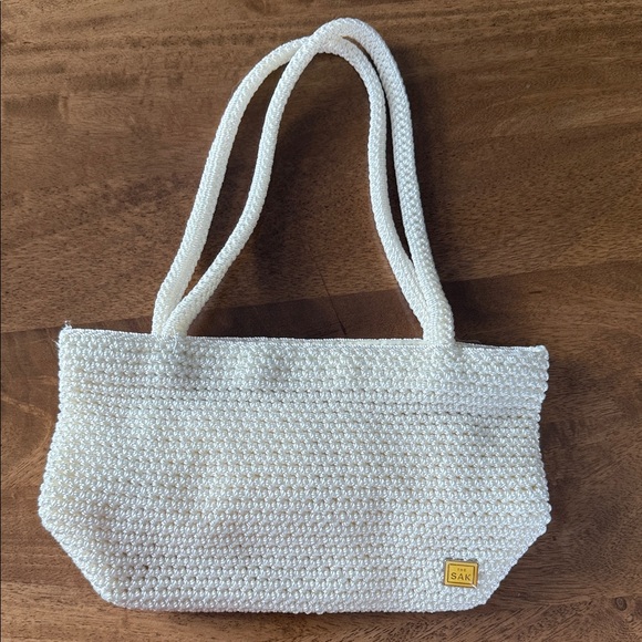 The Sak Handbags - The Sak Cream crocheted mini Shoulder Tote